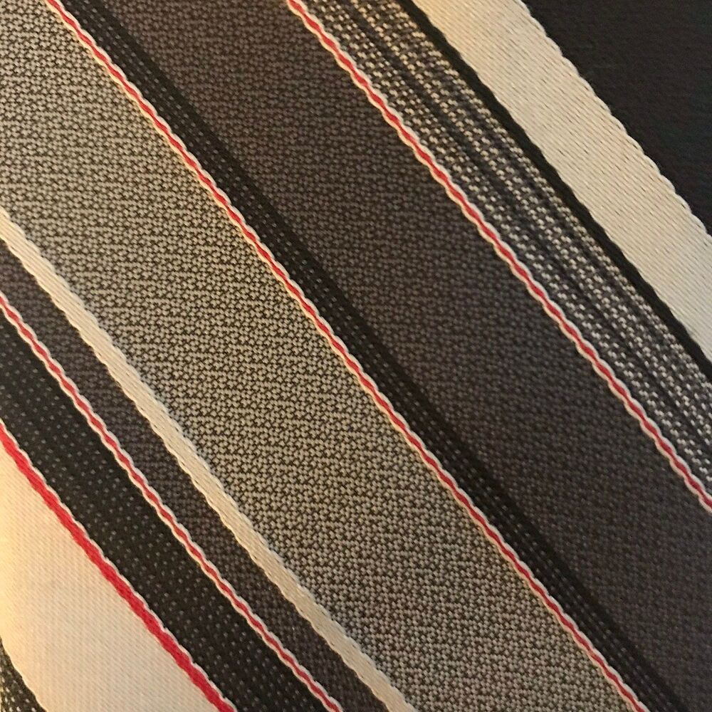 Vintage McGregor Gray & Pink Striped Polyester Tie * 54" x 2.75"